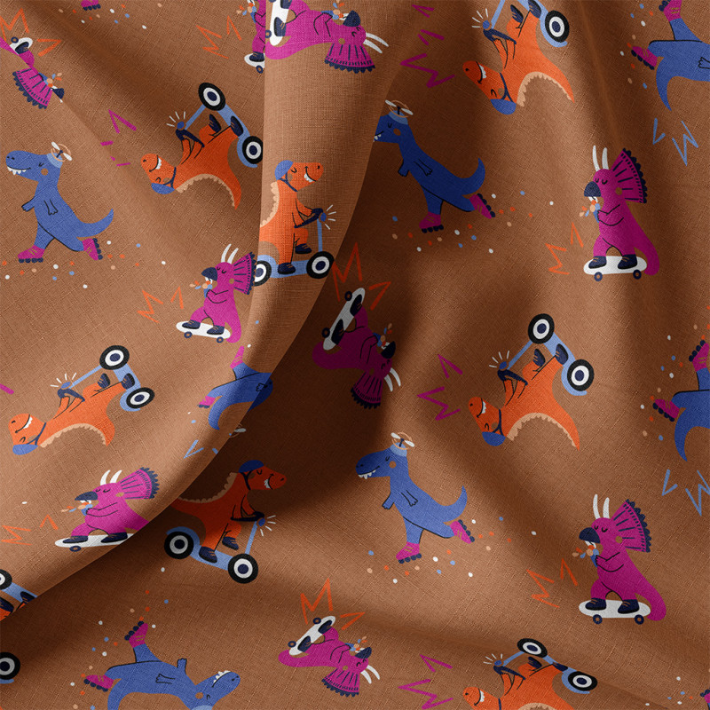 Printed Cotton GASTON Brown / Orange